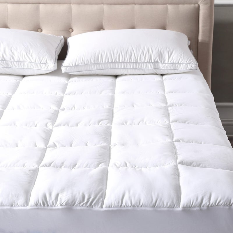 Defend-A-Bed Classic Brands Defend-A-Bed Ultimate Alternative Down Baffle Box Quilted Mattress Protector, Queen - Image 1